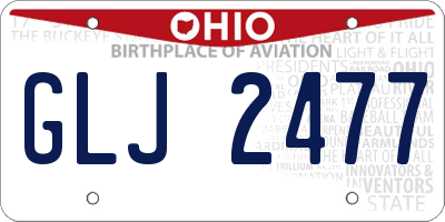 OH license plate GLJ2477
