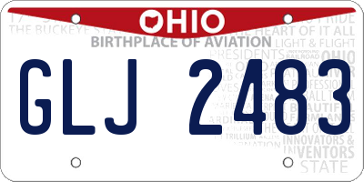OH license plate GLJ2483