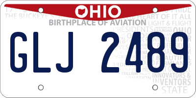 OH license plate GLJ2489