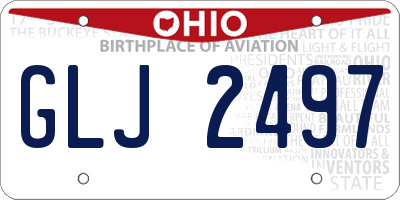 OH license plate GLJ2497