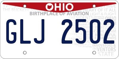 OH license plate GLJ2502