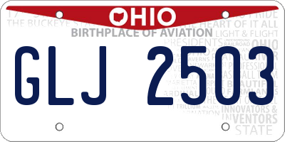 OH license plate GLJ2503