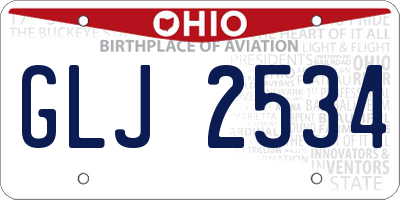 OH license plate GLJ2534