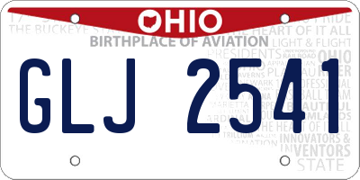 OH license plate GLJ2541