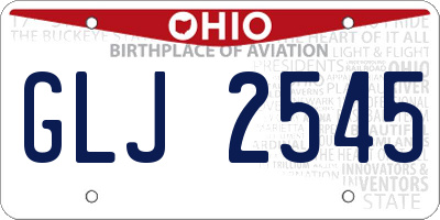 OH license plate GLJ2545