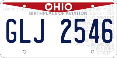 OH license plate GLJ2546