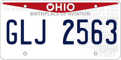 OH license plate GLJ2563