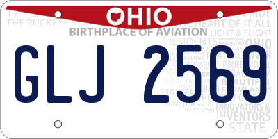 OH license plate GLJ2569