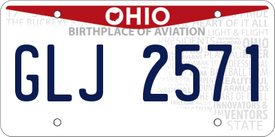 OH license plate GLJ2571