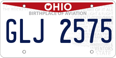 OH license plate GLJ2575
