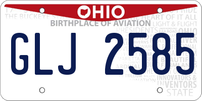 OH license plate GLJ2585