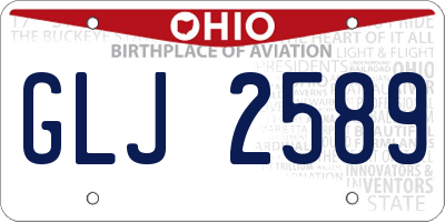 OH license plate GLJ2589