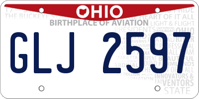 OH license plate GLJ2597