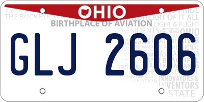 OH license plate GLJ2606