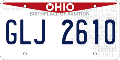 OH license plate GLJ2610