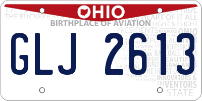 OH license plate GLJ2613