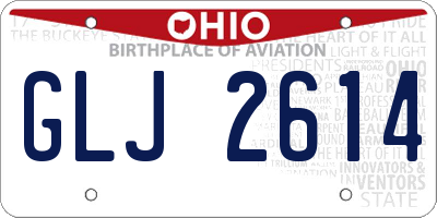 OH license plate GLJ2614