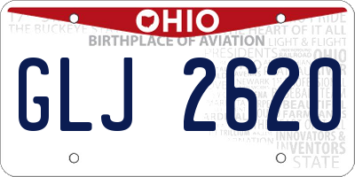 OH license plate GLJ2620
