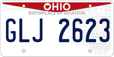 OH license plate GLJ2623