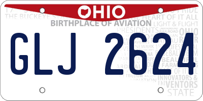 OH license plate GLJ2624