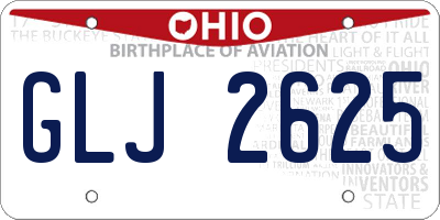 OH license plate GLJ2625