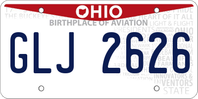 OH license plate GLJ2626