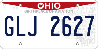 OH license plate GLJ2627