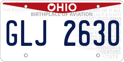 OH license plate GLJ2630
