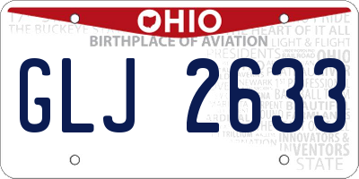 OH license plate GLJ2633