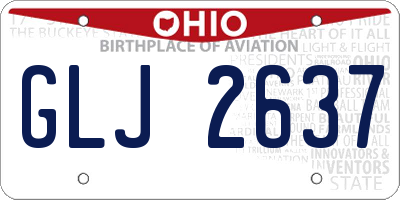 OH license plate GLJ2637