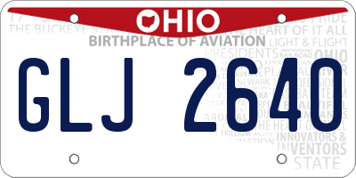 OH license plate GLJ2640