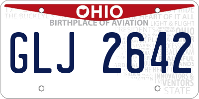 OH license plate GLJ2642