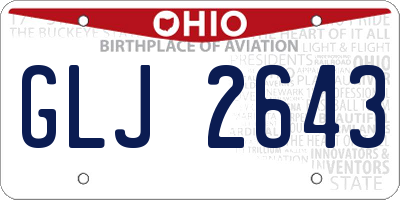 OH license plate GLJ2643
