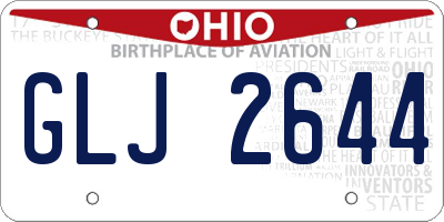 OH license plate GLJ2644