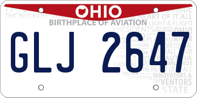OH license plate GLJ2647