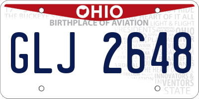 OH license plate GLJ2648