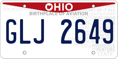 OH license plate GLJ2649