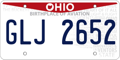 OH license plate GLJ2652