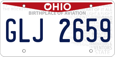 OH license plate GLJ2659