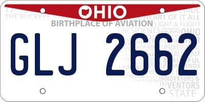 OH license plate GLJ2662
