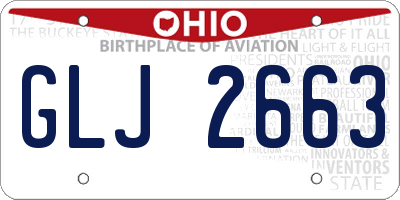 OH license plate GLJ2663