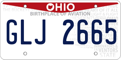 OH license plate GLJ2665