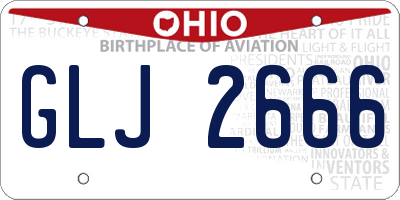 OH license plate GLJ2666