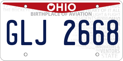 OH license plate GLJ2668