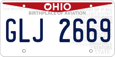 OH license plate GLJ2669