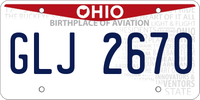 OH license plate GLJ2670