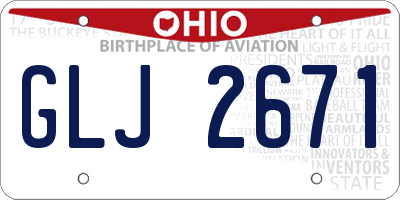 OH license plate GLJ2671
