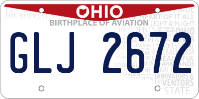 OH license plate GLJ2672