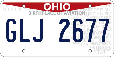 OH license plate GLJ2677