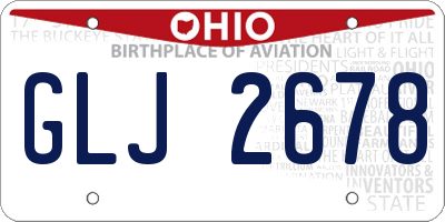 OH license plate GLJ2678